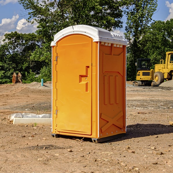 how often are the portable restrooms cleaned and serviced during a rental period in Schuyler County New York